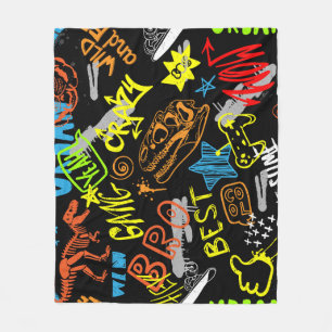 Boys' Graffiti: Hand Drawn Coolness Fleece Blanket