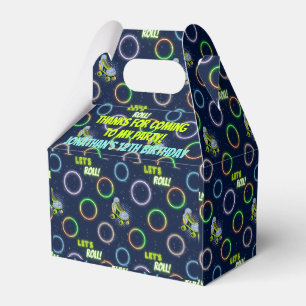 Boys Green Blue Neon Lights Roller Skating Party Favour Box