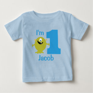 Boys Green Monster 1st Birthday Party T-shirt