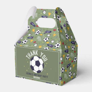 Boys Green Soccer Sports Kids Birthday  Favour Box