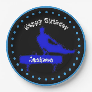 Boys Gymnastics Birthday Party Paper Plates