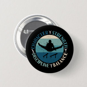 Boys Gymnastics Character Strength Discipline 6 Cm Round Badge