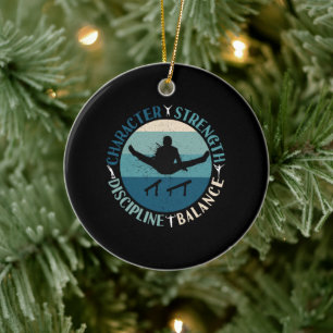 Boys Gymnastics Character Strength Discipline Ceramic Ornament