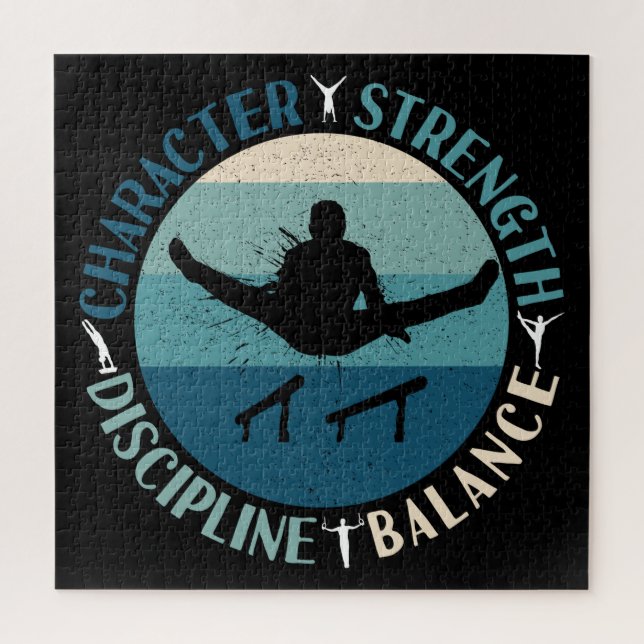 Boys Gymnastics Character Strength Discipline Jigsaw Puzzle (Vertical)