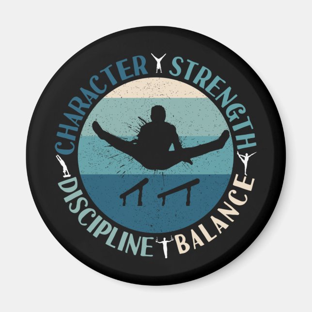 Boys Gymnastics Character Strength Discipline Magnet (Front)