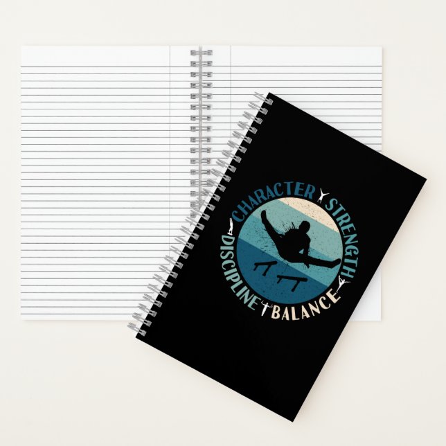 Boys Gymnastics Character Strength Discipline Notebook (Inside)