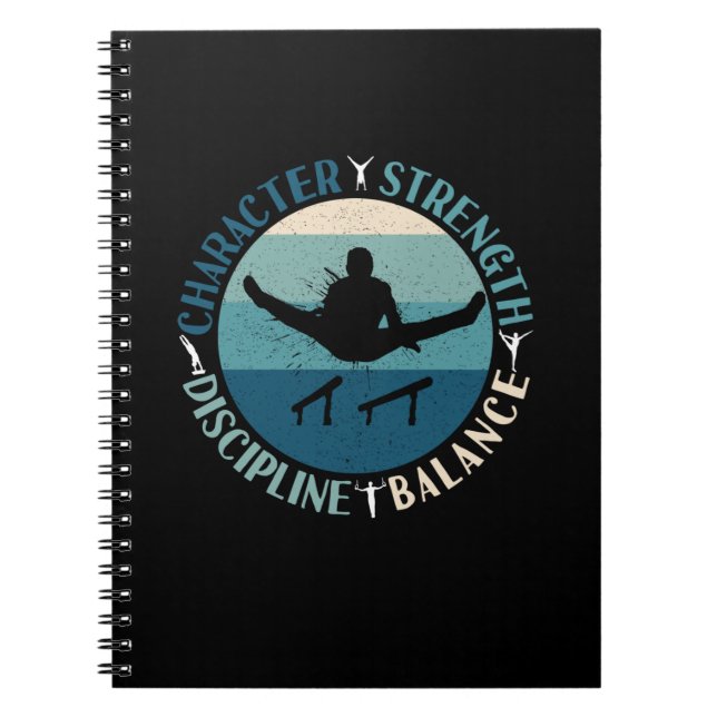 Boys Gymnastics Character Strength Discipline Notebook (Front)
