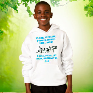 Boys Gymnastics Events Hoodie w/ His Name on Back