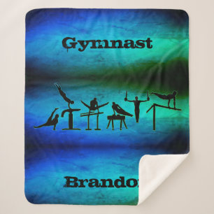 Boys Gymnastics Gymnast Personalised Sherpa Blanket
