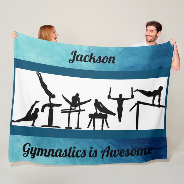 Boys Gymnastics is Awesome Fleece Blanket (In Situ)