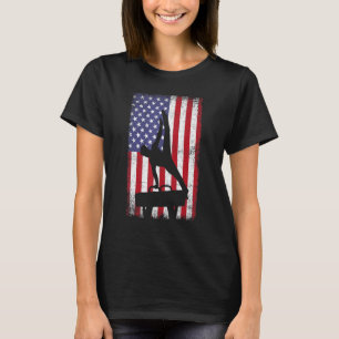 Boys Gymnastics Patriotic US Flag Pommel Horse Mal T-Shirt