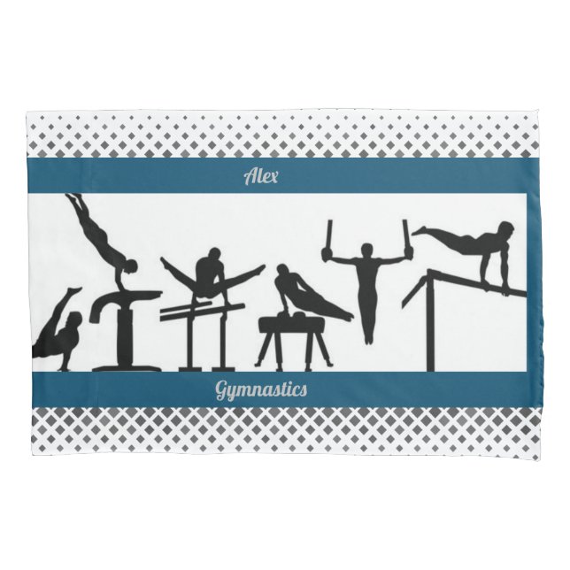 Boys Gymnastics Pillowcase with Name (Front)