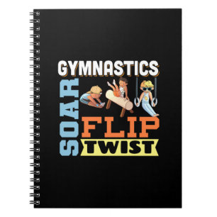 Boys Gymnastics Quote - Soar Flip Twist  Notebook