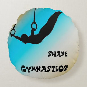 Boys Gymnastics Rings Gradient     Round Cushion