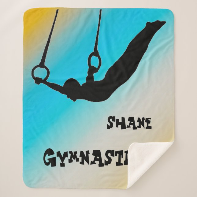 Boys Gymnastics Rings Gradient    Sherpa Blanket (Front)