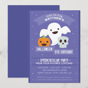 Boy's Halloween Birthday Party Invitation