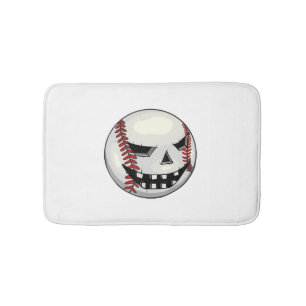 Boys Halloween Jack O Lantern Baseball Player Bath Mat