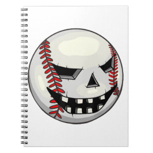 Boys Halloween Jack O Lantern Baseball Player Notebook