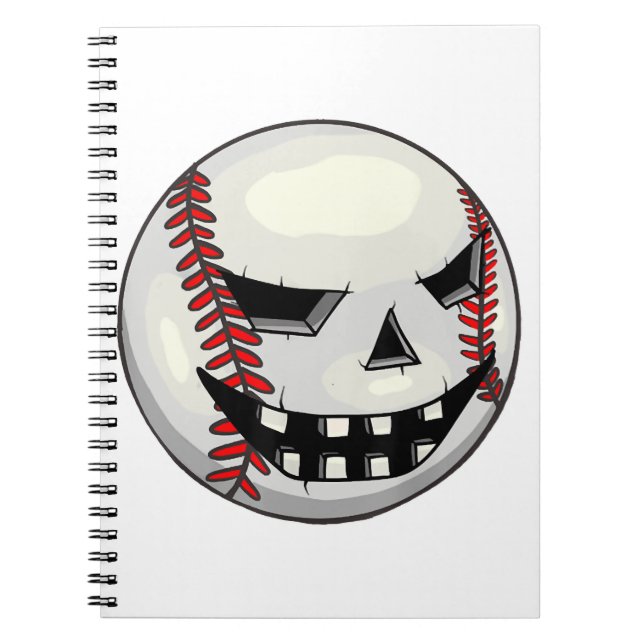 Boys Halloween Jack O Lantern Baseball Player Notebook (Front)