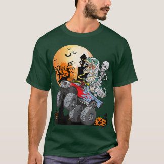 Boys Halloween Monster Truck Pumpkin Mummy Dinosau T-Shirt