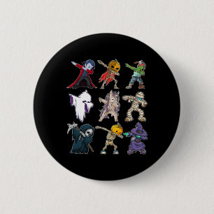 Boys Halloween Pumpkin Skeleton Kids Pumpkin Dab 6 Cm Round Badge