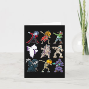 Boys Halloween Pumpkin Skeleton Kids Pumpkin Dab  Card