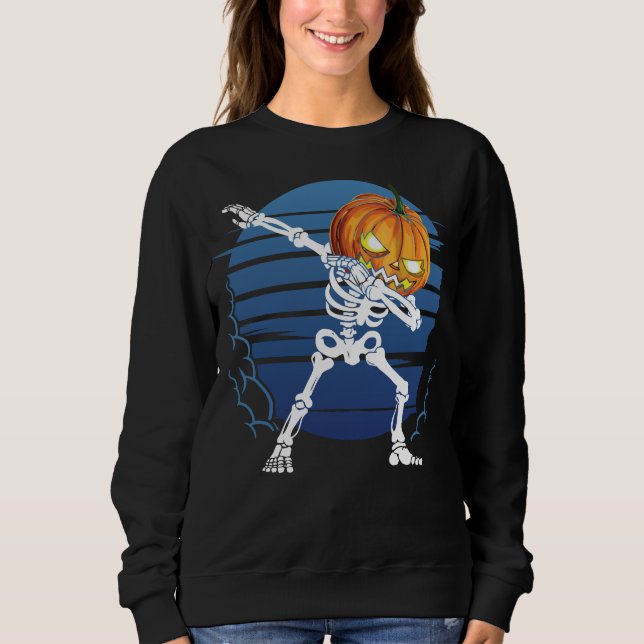 Boys Halloween Shirt, Dabbing Skeleton Shirt (Front)
