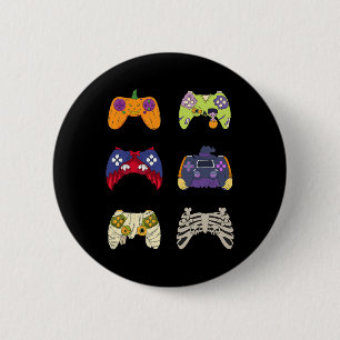 Boys Halloween Shirt Skeleton Zombie Gaming Contro 6 Cm Round Badge