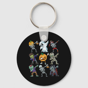 Boys Halloween Skeleton Jack O Lantern Zombie Dab  Key Ring