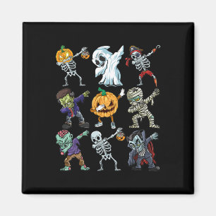 Boys Halloween Skeleton Jack O Lantern Zombie Dab Magnet
