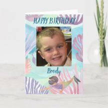 Boys happy birthday card personalise undersea