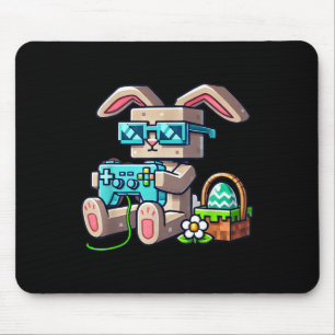 Boys Happy Easter Day Bunny Egg Video Game Gamer Mouse Pad