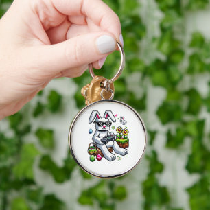 Boys Happy Easter Day Bunny Egg Video Game Key Ring