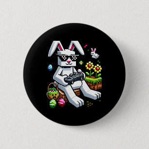 Boys Happy Easter Day Bunny Egg Video Game Kids Me 6 Cm Round Badge