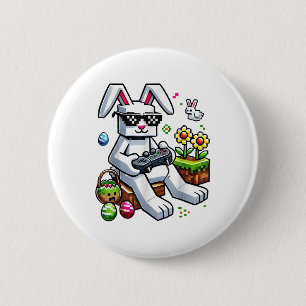Boys Happy Easter Day Bunny Egg Video Game Kids Me 6 Cm Round Badge