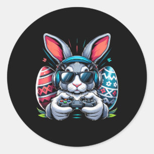 Boys Happy Easter Day Bunny Egg Video Game Kids Me Classic Round Sticker