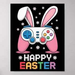 Boys Happy Easter Day Bunny Egg Video Game Kids Me Poster