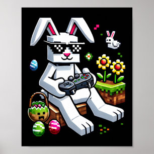Boys Happy Easter Day Bunny Egg Video Game Kids Me Poster