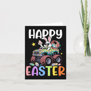 Boys Happy Easter Monster Truck Easter Eggs Bunny  Card