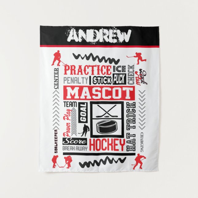 Boys Hockey Terminology Personalised  Tapestry (Front)