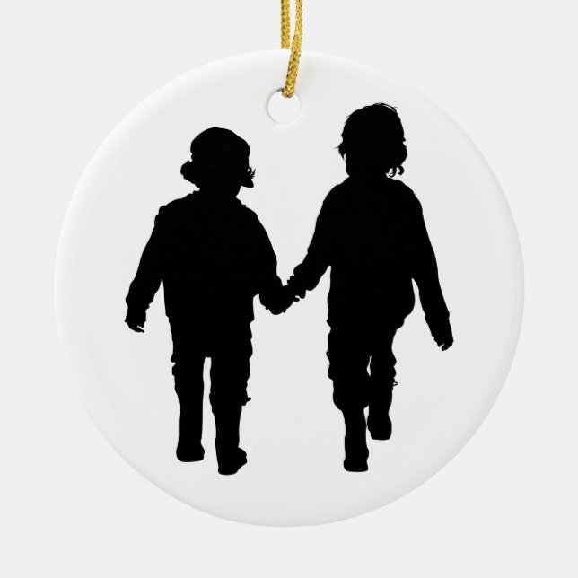 Boys Holding Hands Ornament (Front)