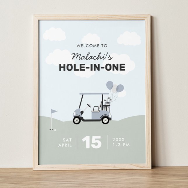 Boys' Hole-In-One Golf 1st Birthday Welcome Sign (Creator Uploaded)