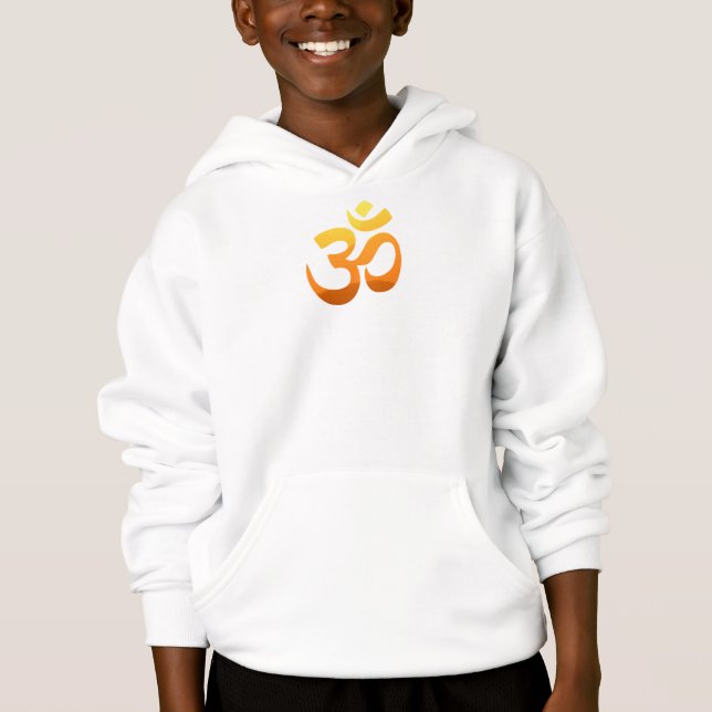 Boys Hoodies Double Sided Yoga Om Mantra Symbol (Front)