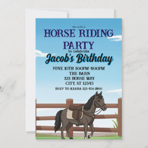 Boy's Horse Riding Birthday Party Invitation