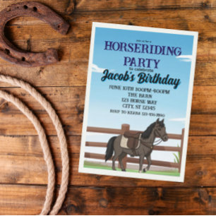 Boy's Horse Riding Birthday Party Invitation