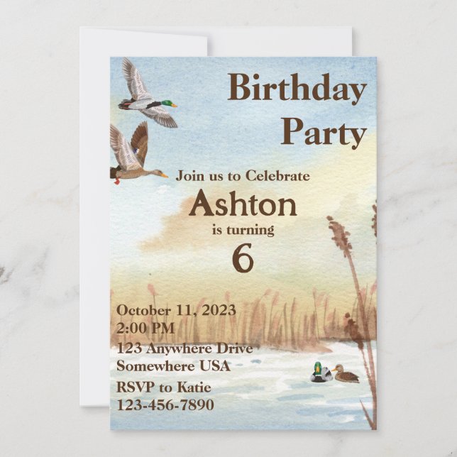 Boys Hunting Invitation (Front)