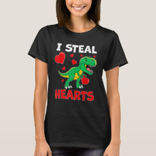 Boys I Steal Hearts Dinosaur Lover Kids Valentine' T-Shirt