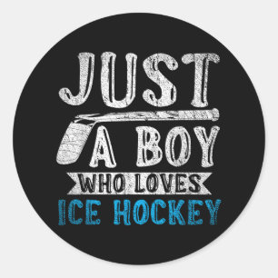 Boys Ice Hockey Player Ice Hockey Fan Ice Hockey Classic Round Sticker