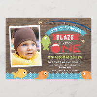 Boy's It's o-fish-al 1st Birthday Invitation
