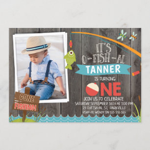 Boy's Its O-fish-al Photo1st Birthday Invitation